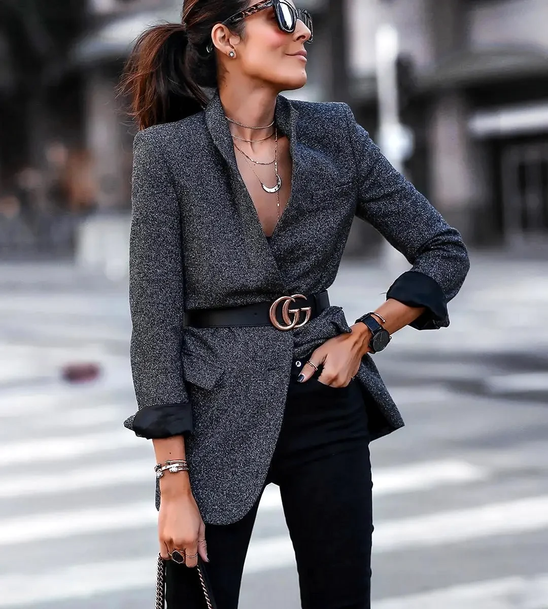 Шерстяной пиджак женский