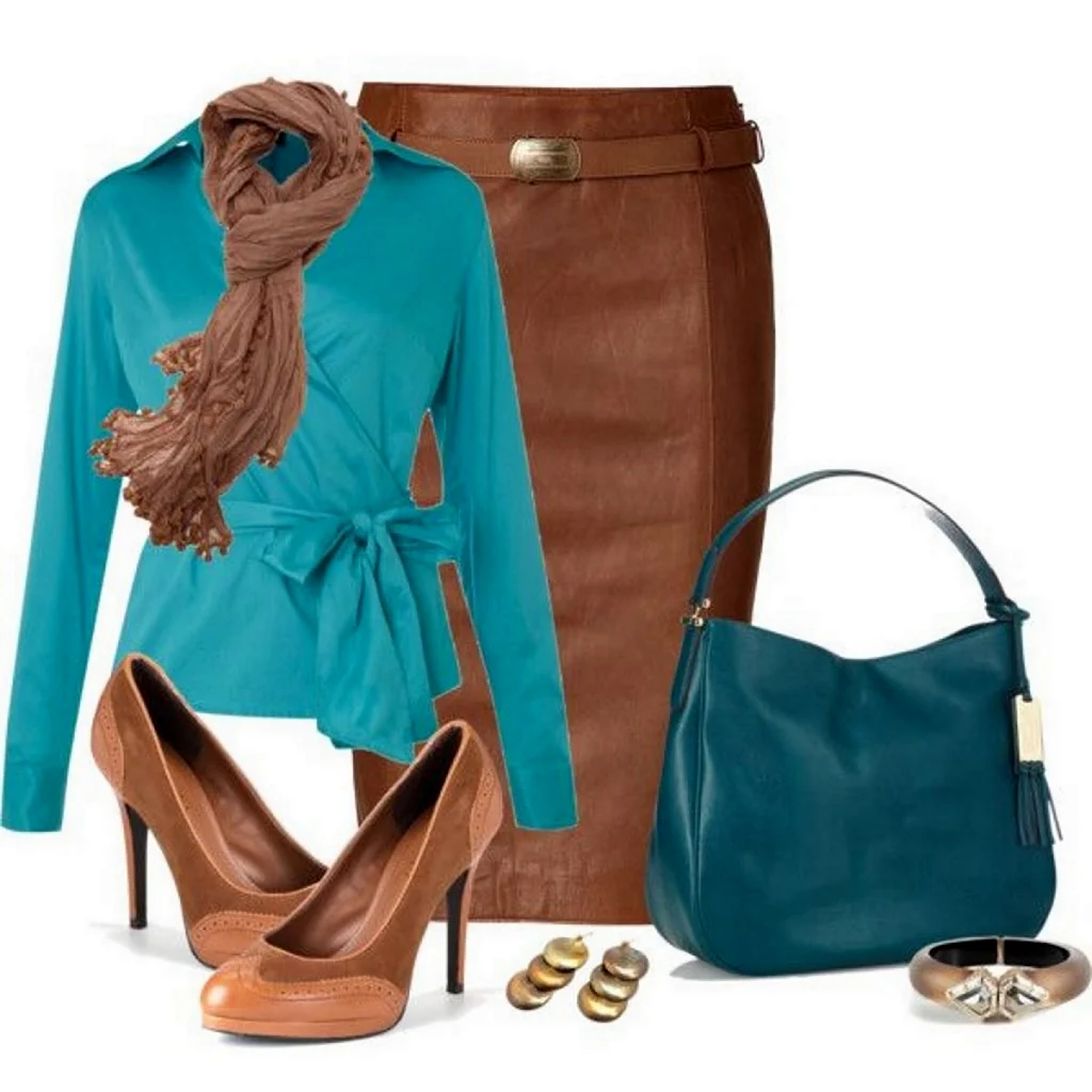 Сочетание коричневого в одежде