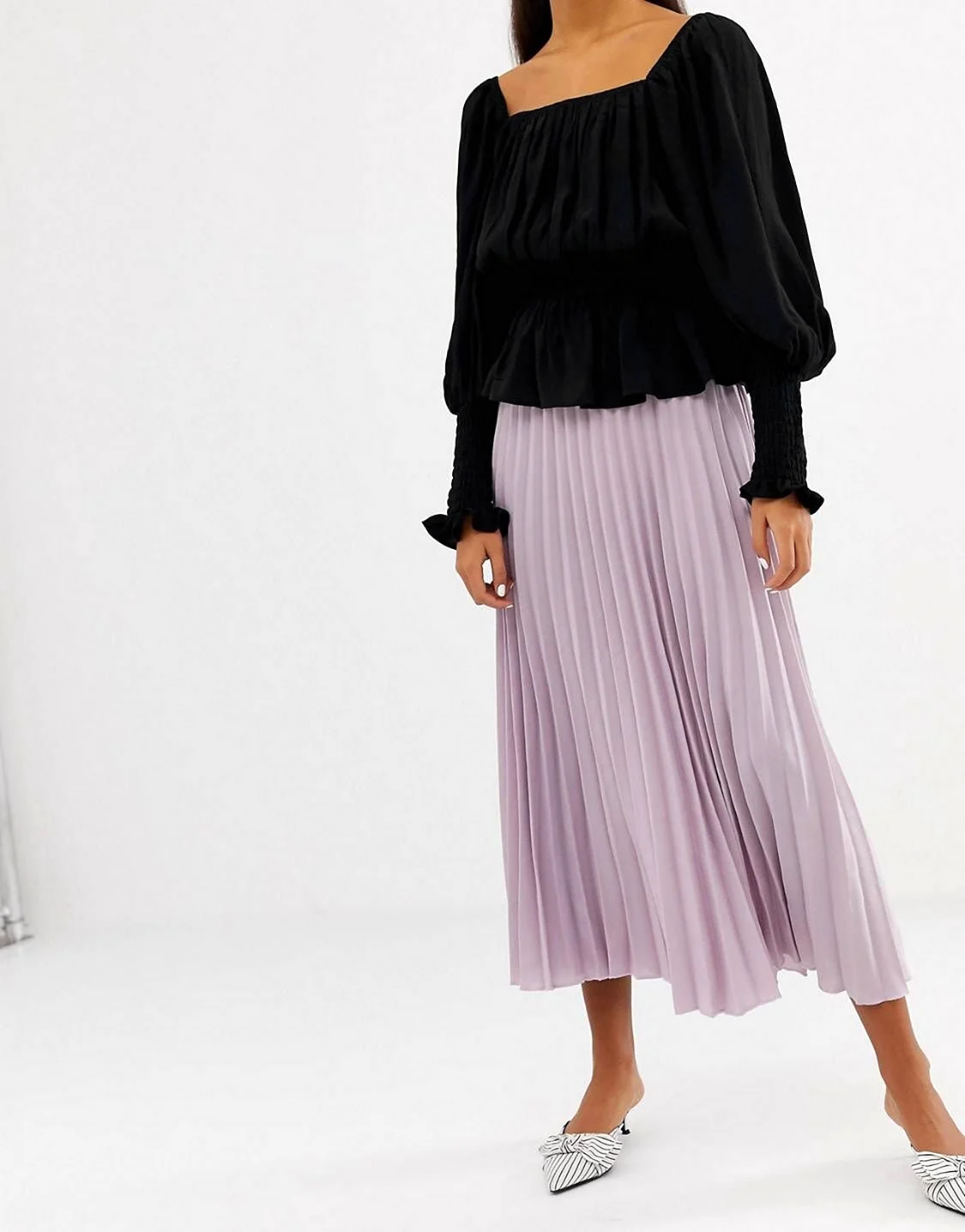 Юбка Zara плиссе Лавандовая