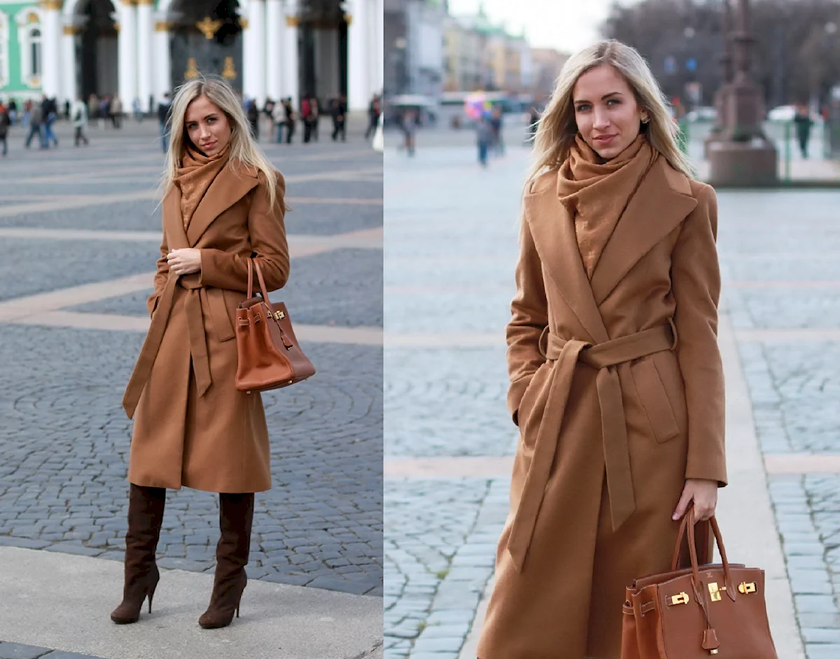 Головной убор к пальто кэмел