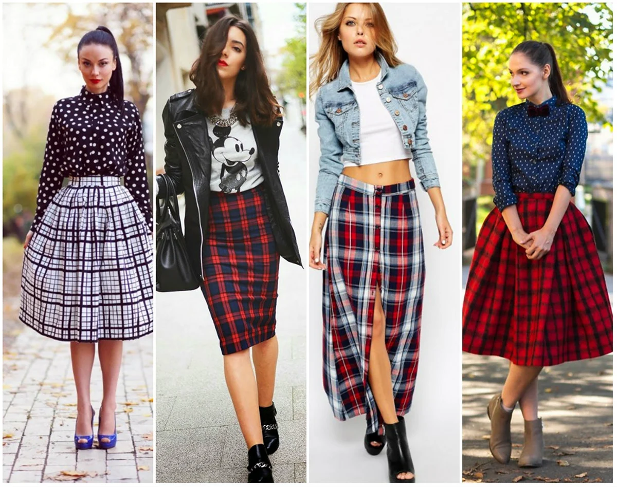 Юбка в клетку