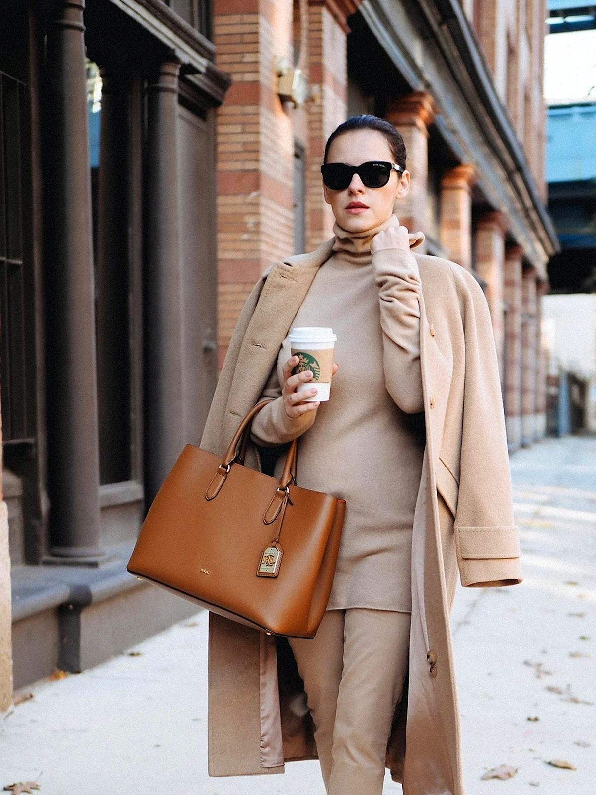 Пальто кэмел женское