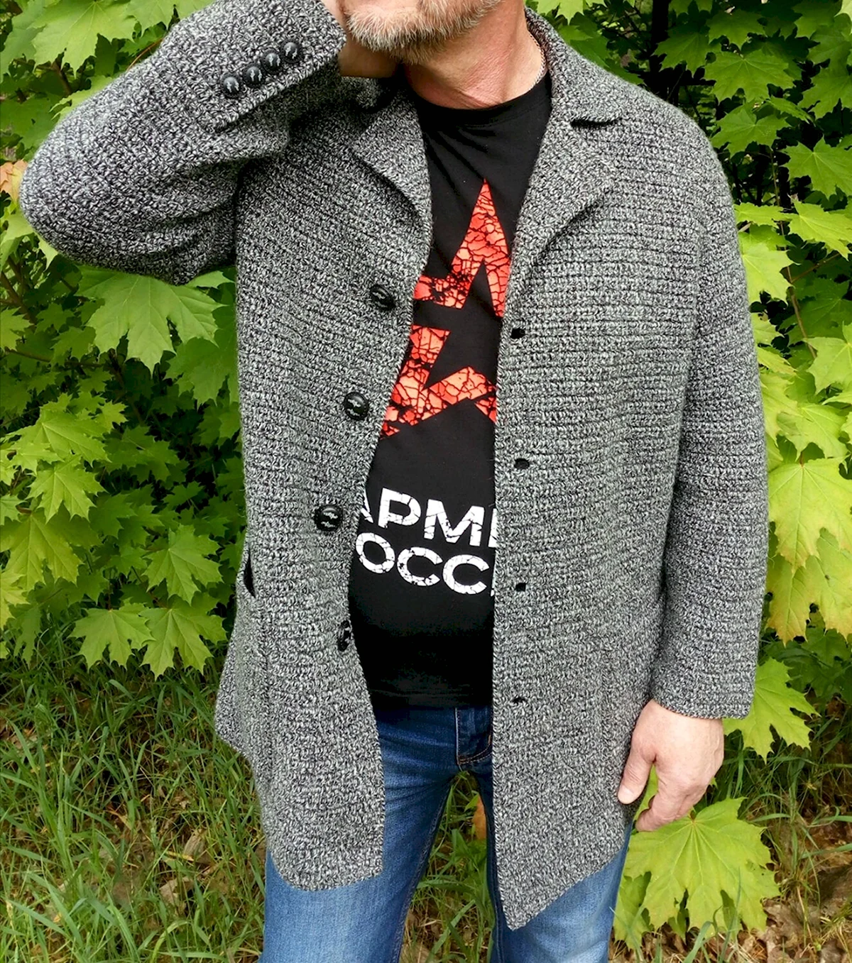 Вязаный пиджак мужской