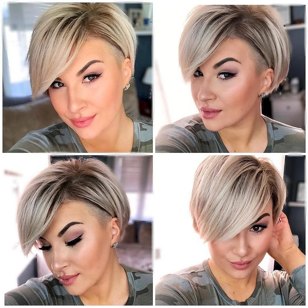 Модная стрижка Пикси Боб на средние волосы