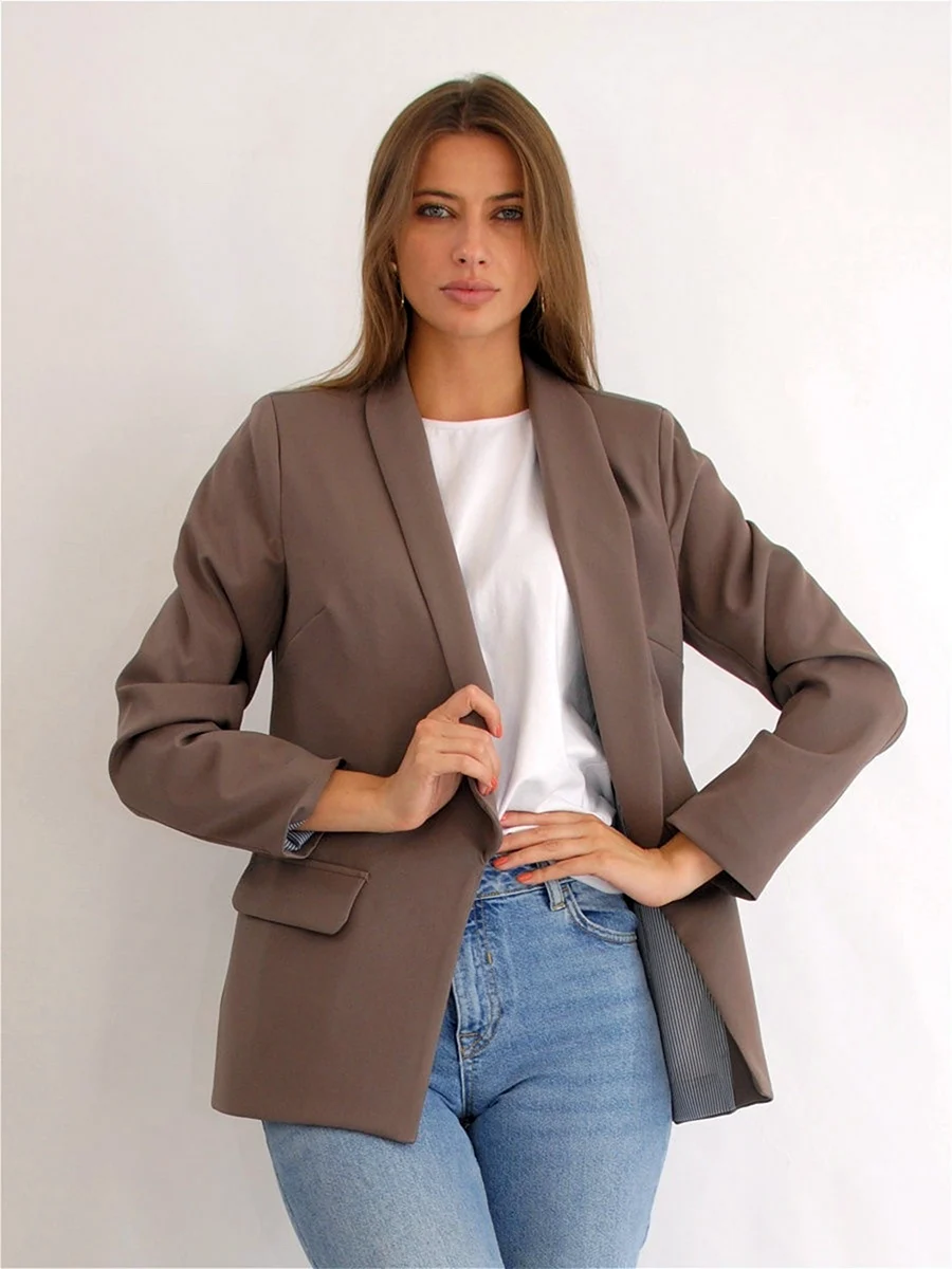 Однотонный пиджак женский
