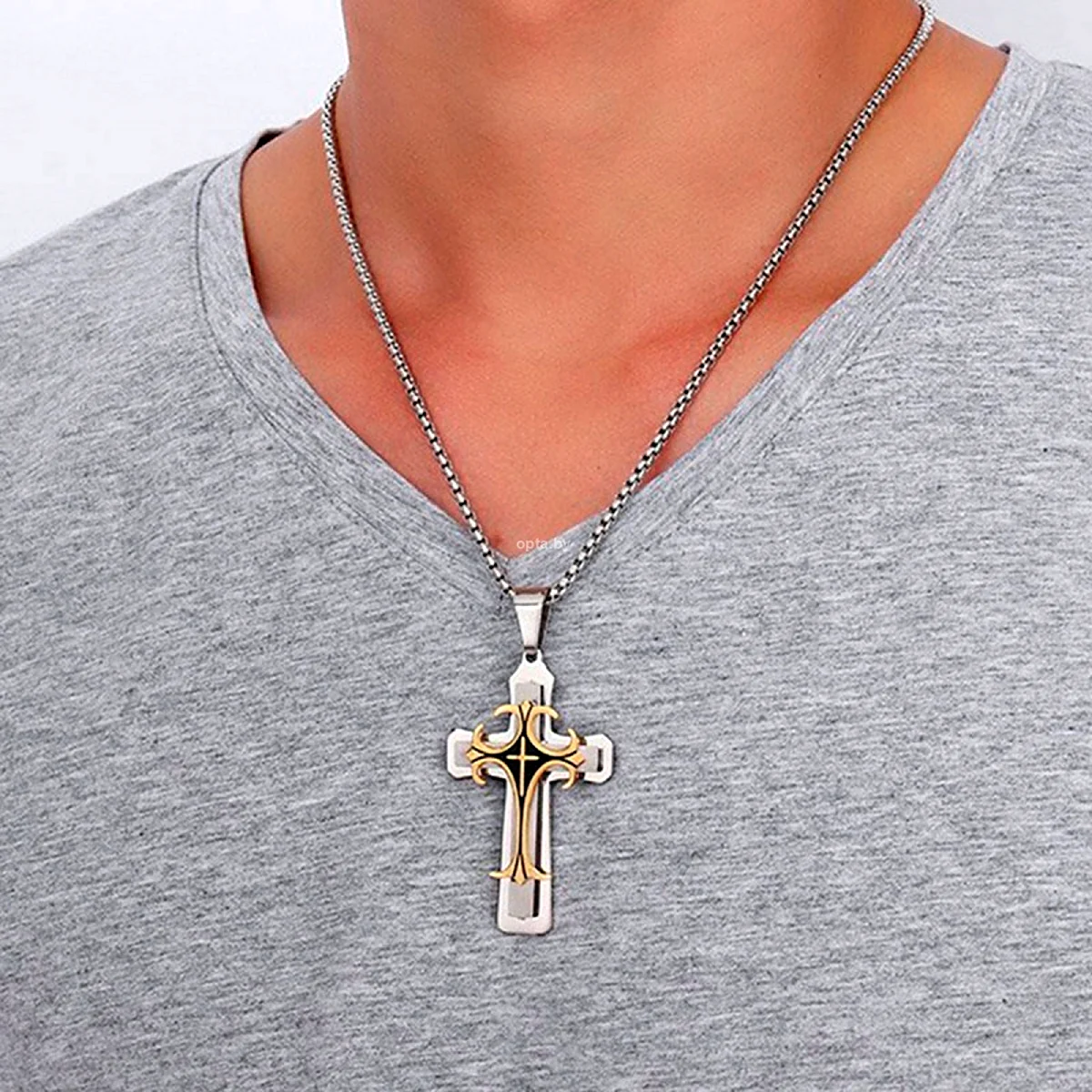 Мужской кулон крест Steel Rage