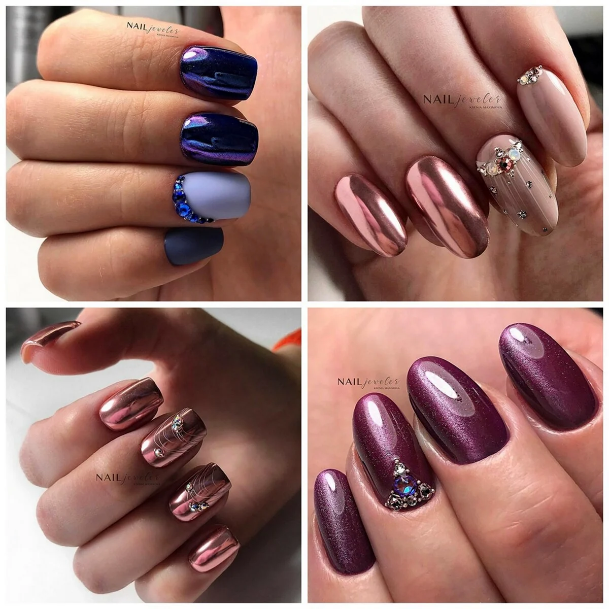 Ногти кошачий глаз светлые оттенки