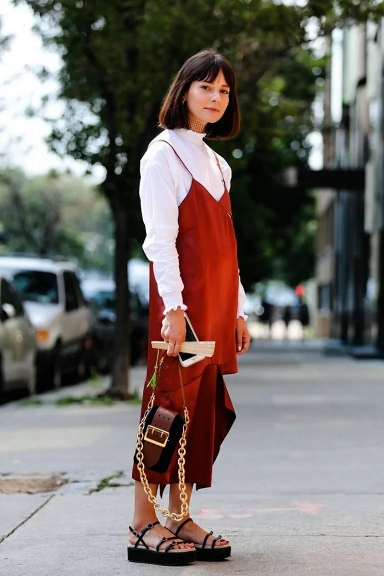 Платье комбинация стрит стайл