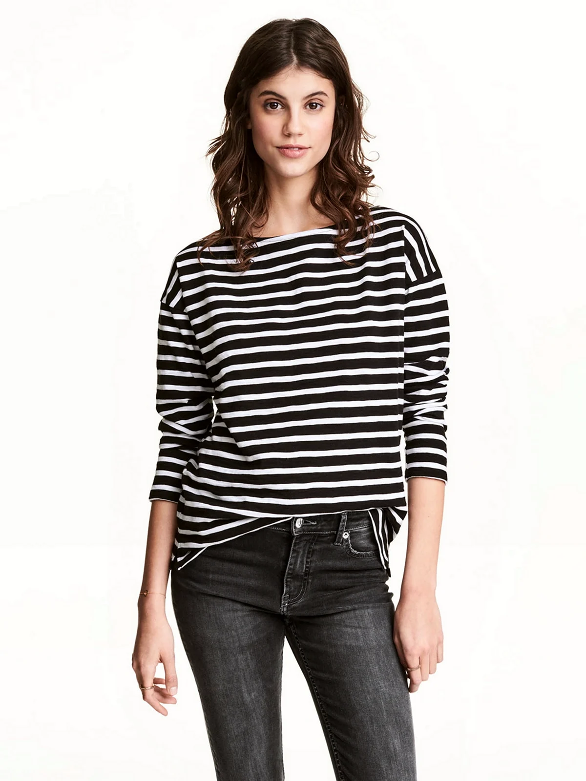 Полосатый джемпер HM длинный