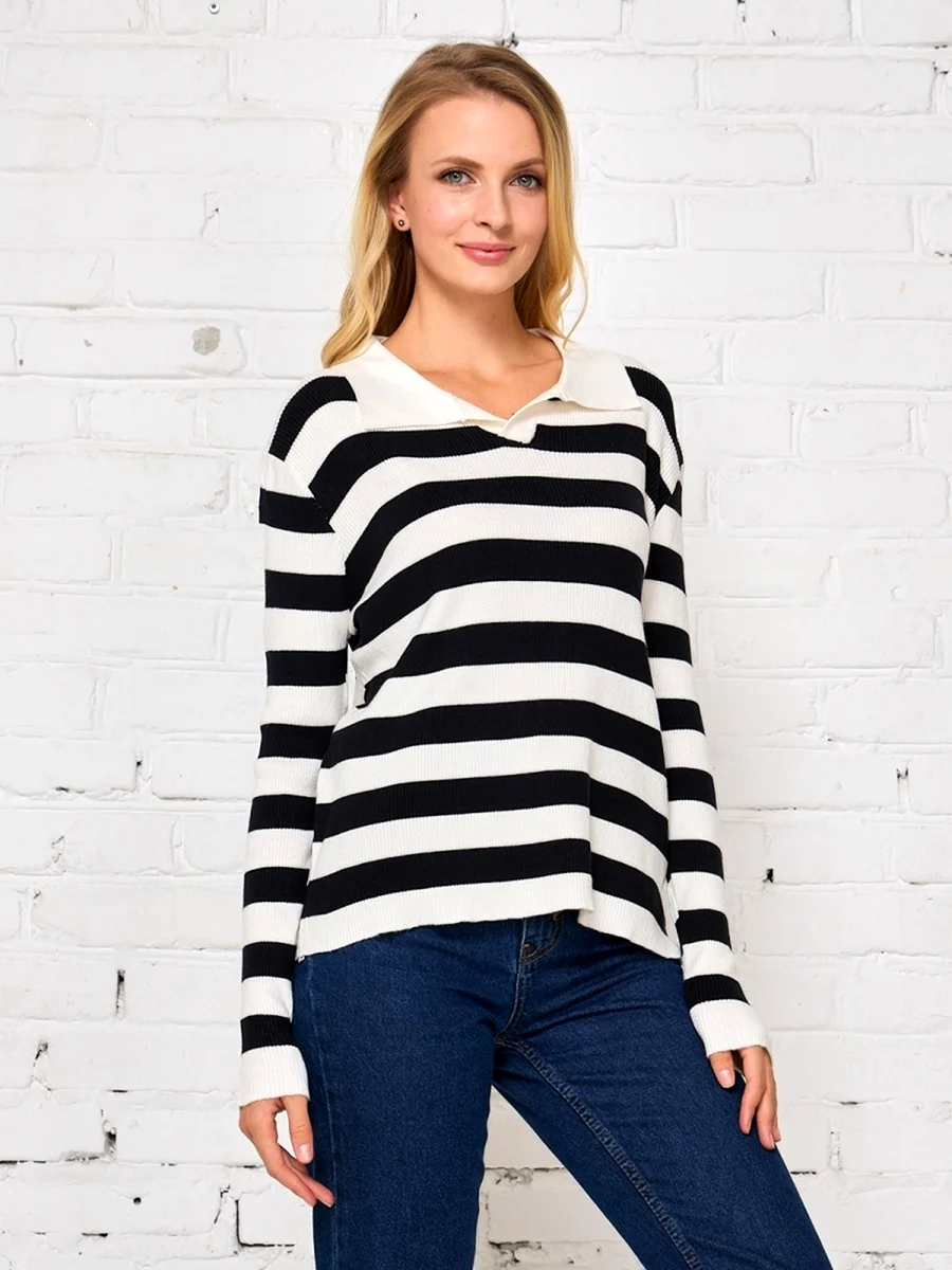 Лонгслив в полоску женский оверсайз