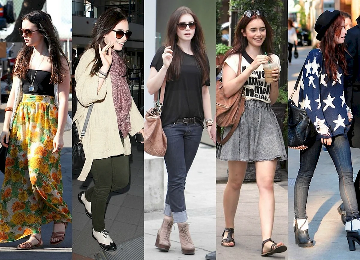 Лили Коллинз стиль