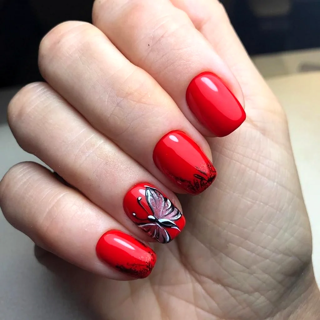 Маникюр сочетание красного с другими