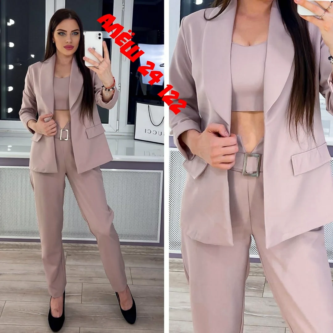 Костюм брючный тройка ткань Барби