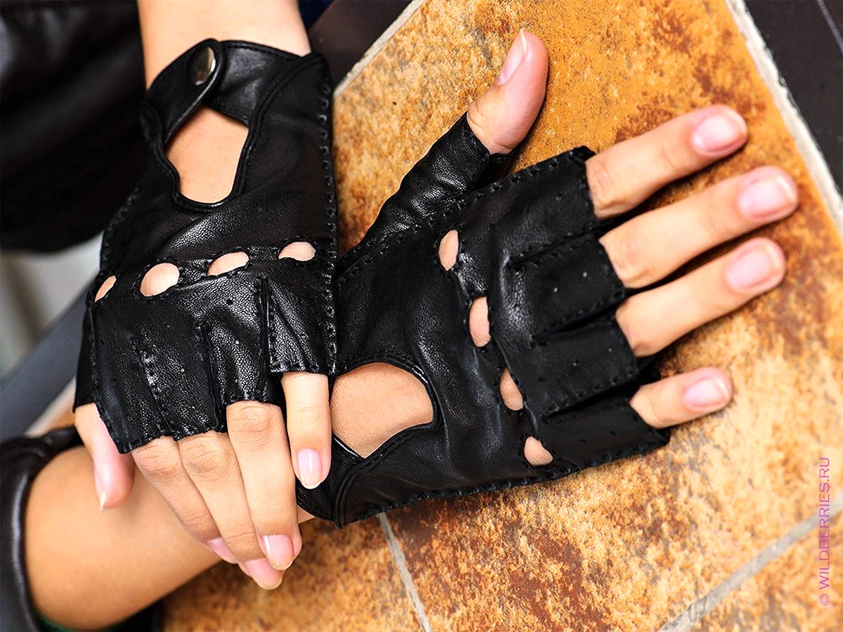 Митенки кожаные