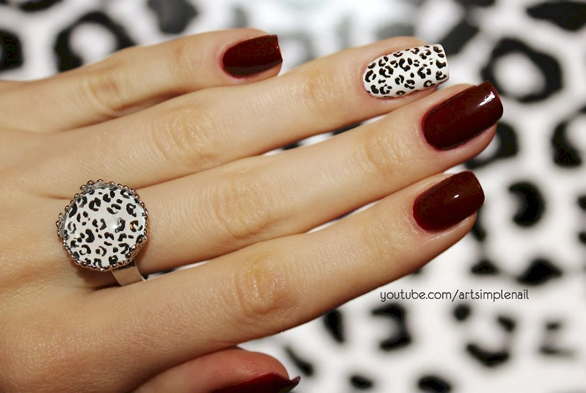 Маникюр с леопардовым принтом