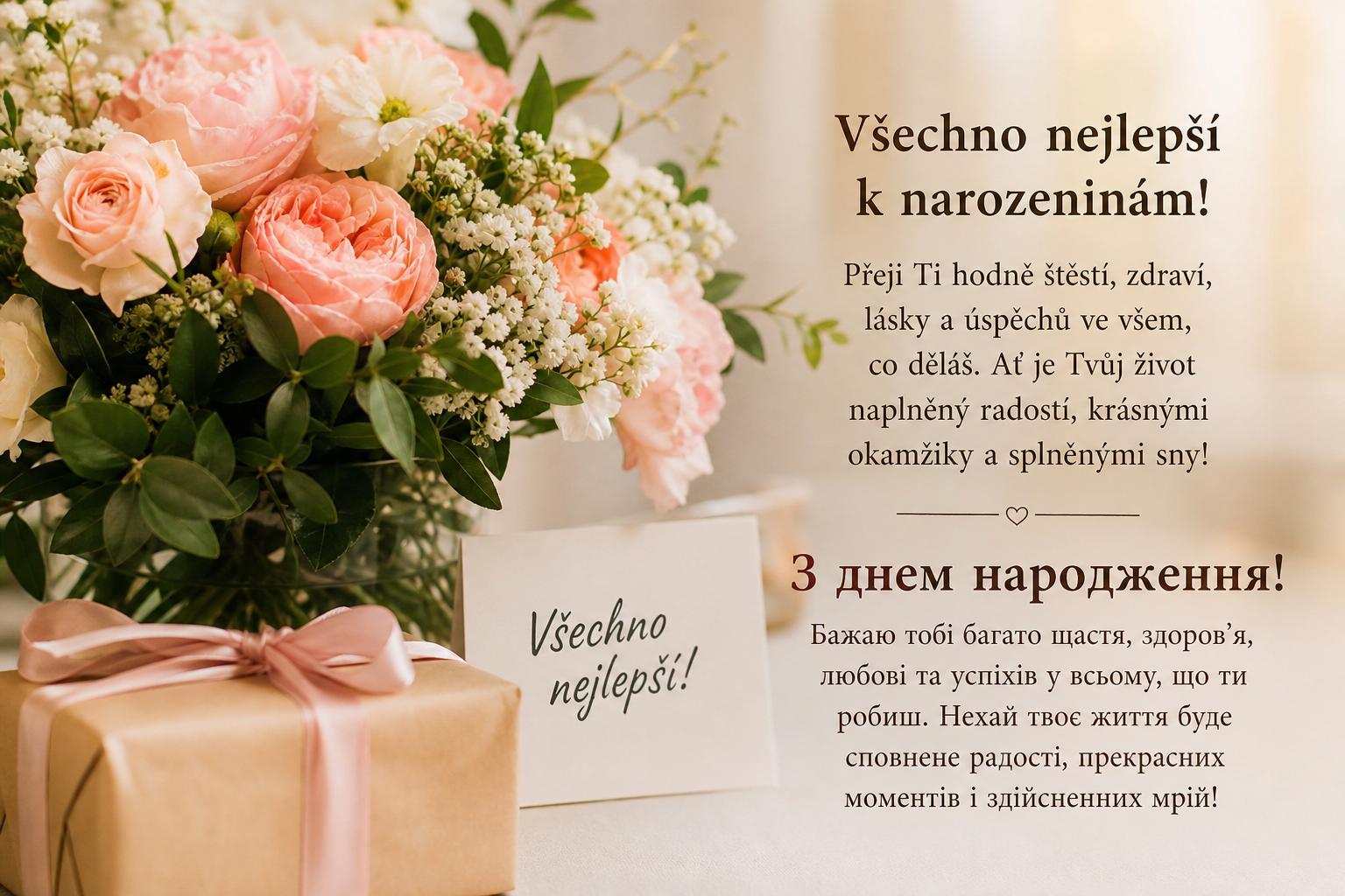 Привітання з днем народження чеською мовою з перекладом українською. Привітання у прозі Привітання з днем народження чеською мовою з перекладом українською. Привітання у прозі