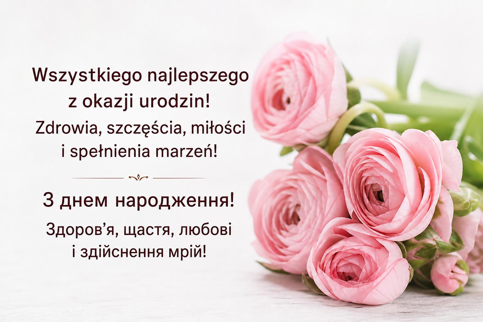 Привітання з днем народження польською мовою з перекладом українською. Короткі побажання (для СМС) Привітання з днем народження польською мовою з перекладом українською. Короткі побажання (для СМС)