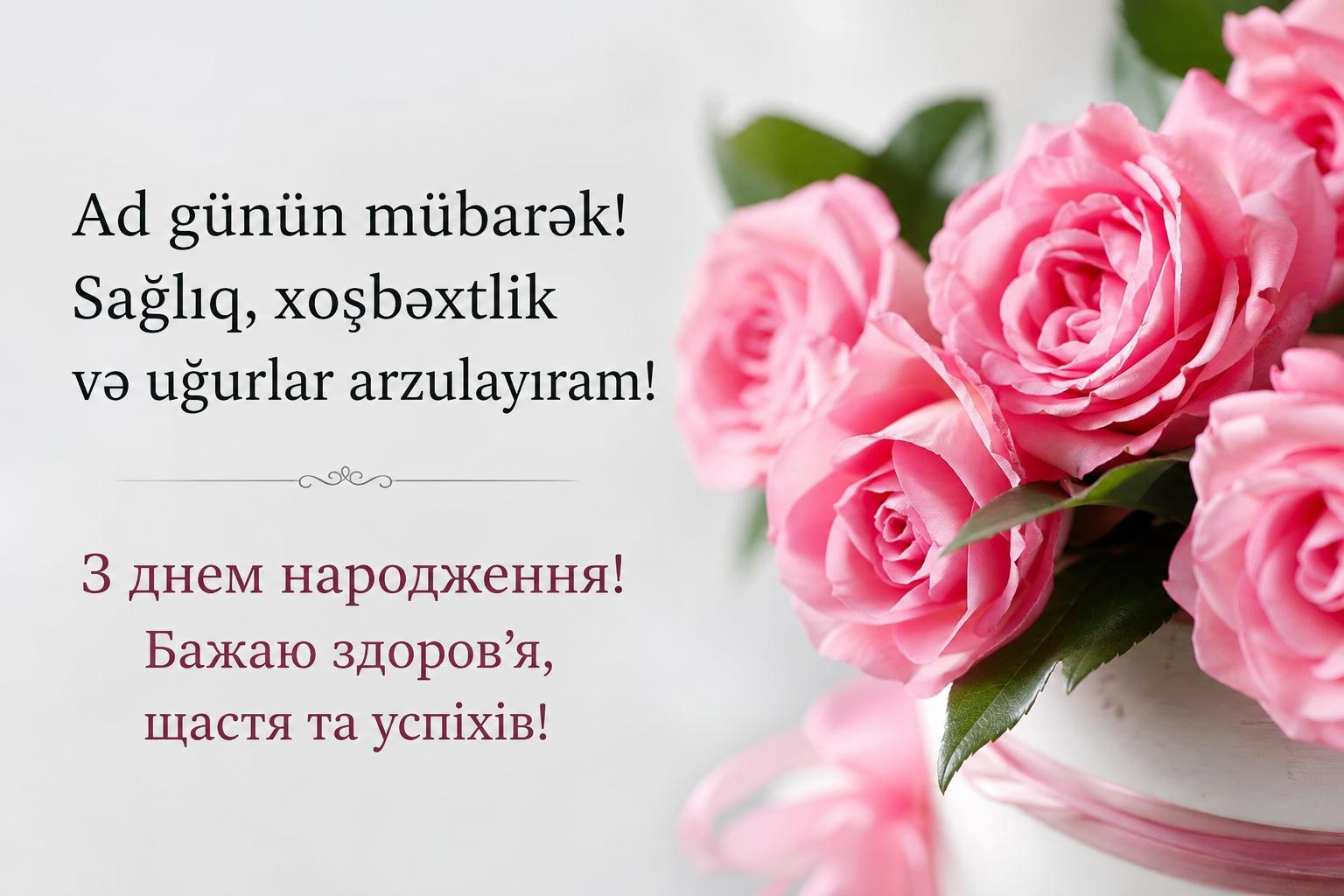 Привітання з днем народження азербайджанською мовою з перекладом українською. Короткі побажання (для СМС) Привітання з днем народження азербайджанською мовою з перекладом українською. Короткі побажання (для СМС)