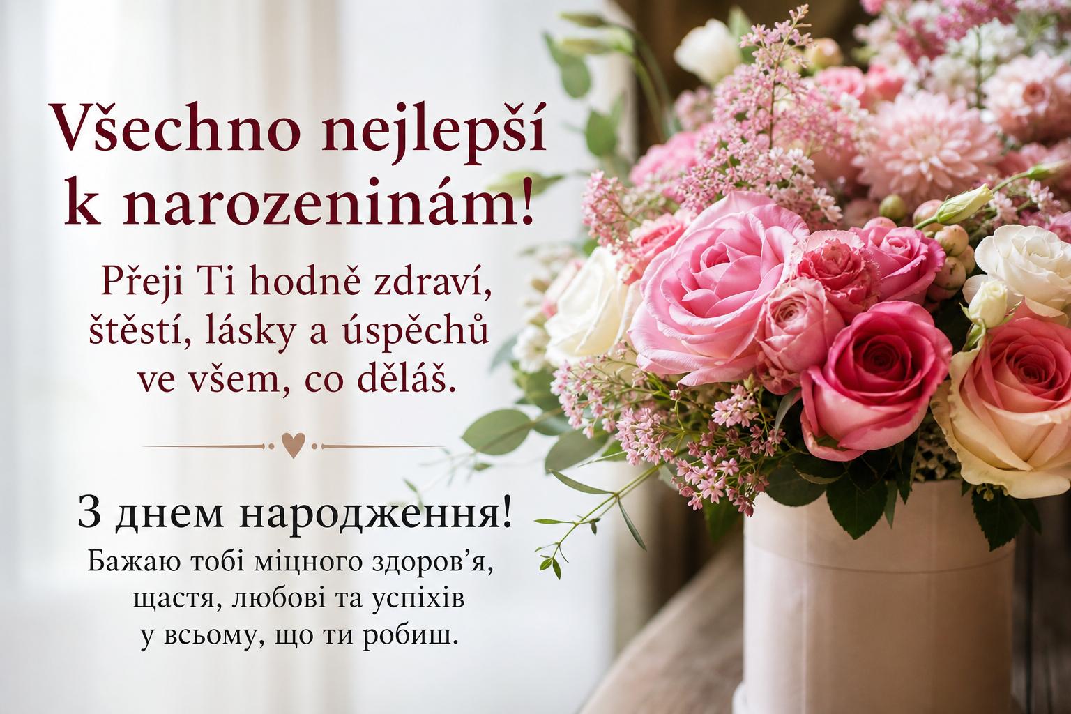 Привітання чеською з перекладом: душевні слова на день народження