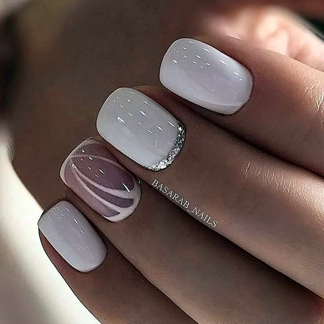 Белый маникюр накоротнкие ногти