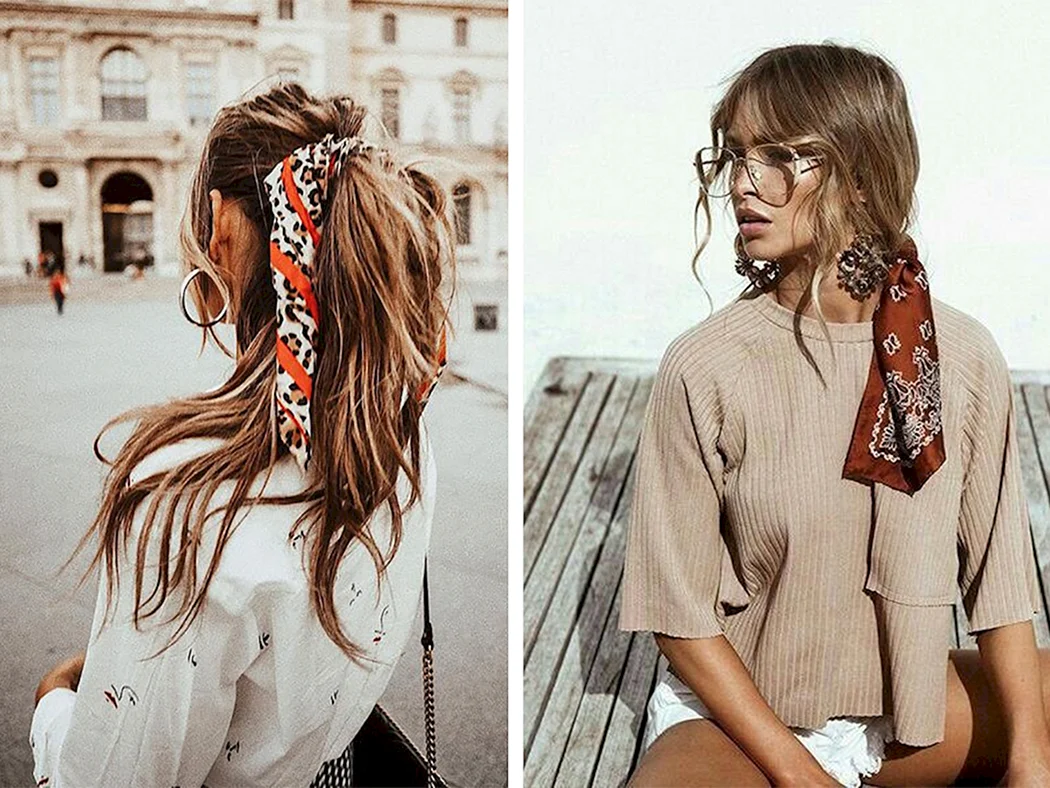 Модные прически с платком