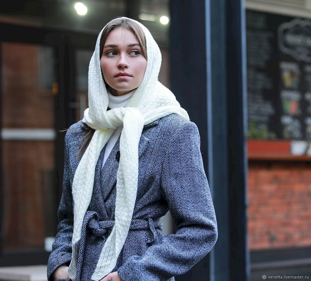 Вязаная косынка на голову