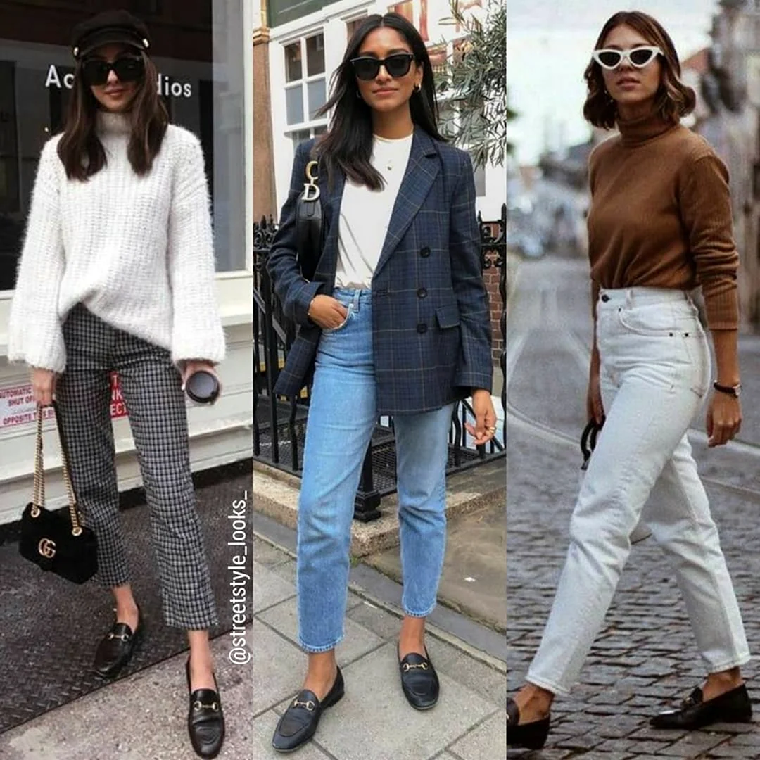 Светлые лоферы образы