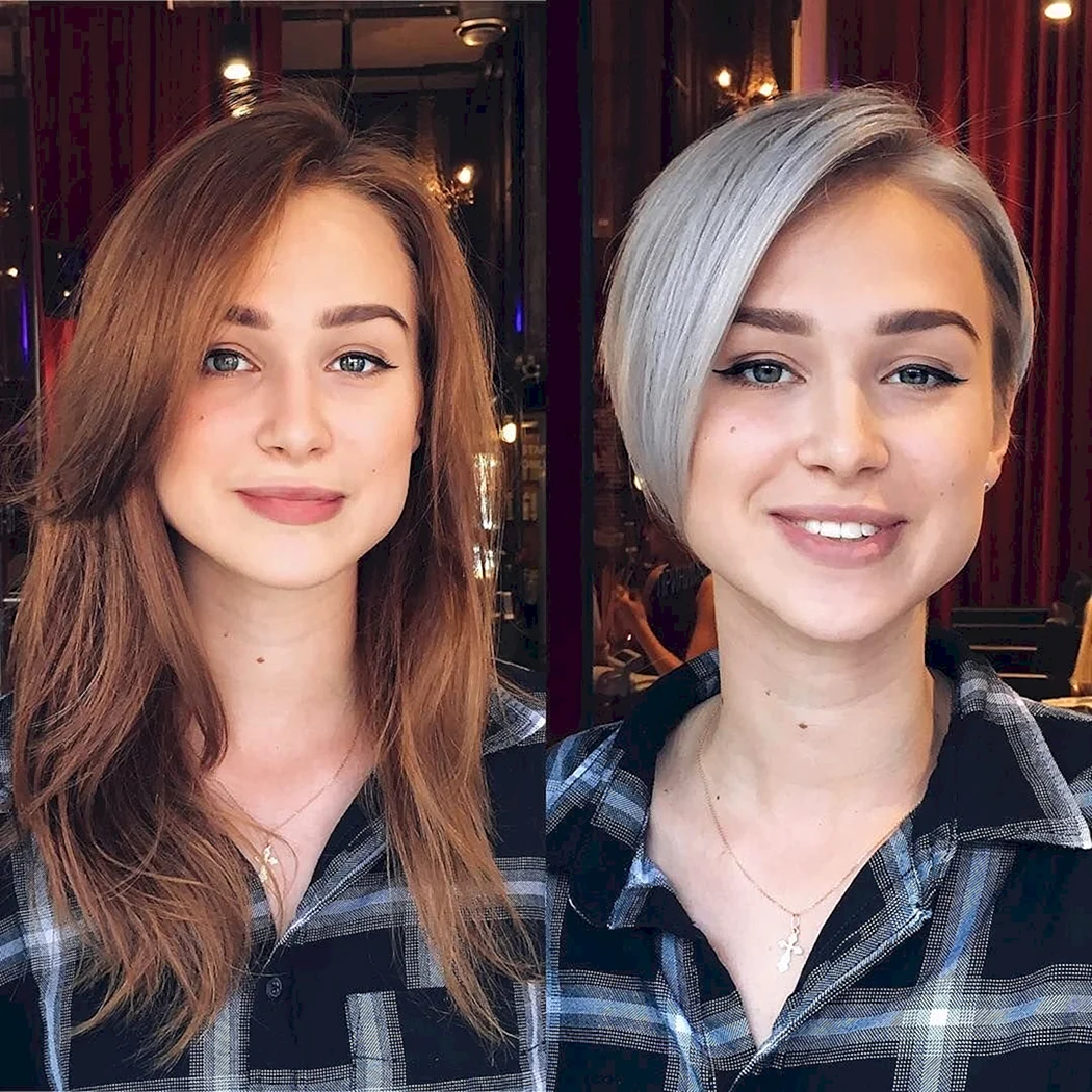 Стрижки до и после