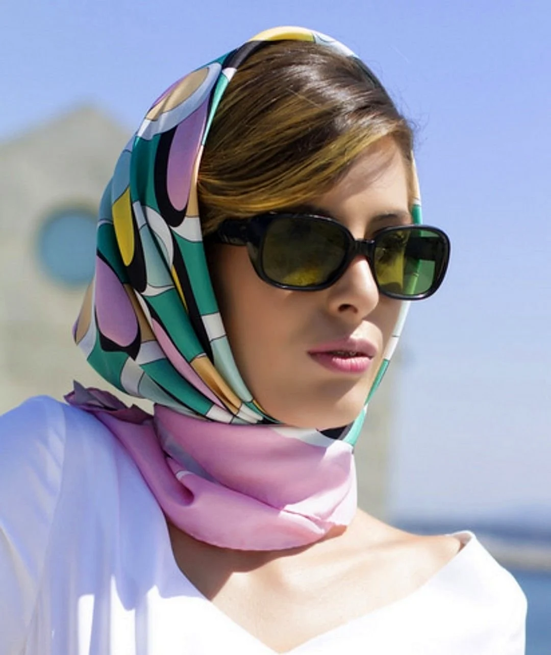 Шелковый платок на голову