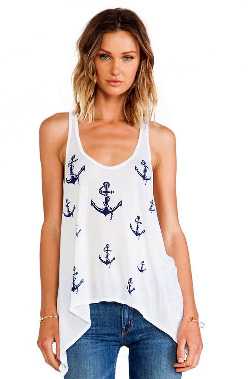 Майка алкоголичка с принтом