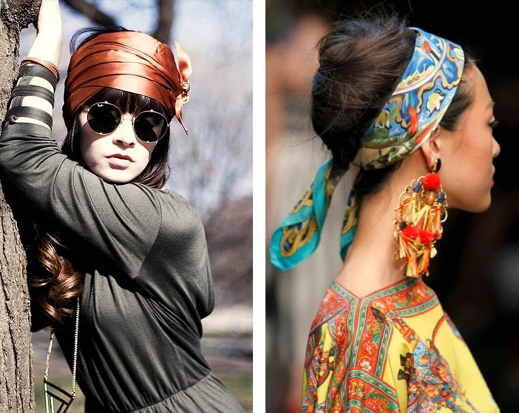 Платье с платком на голове