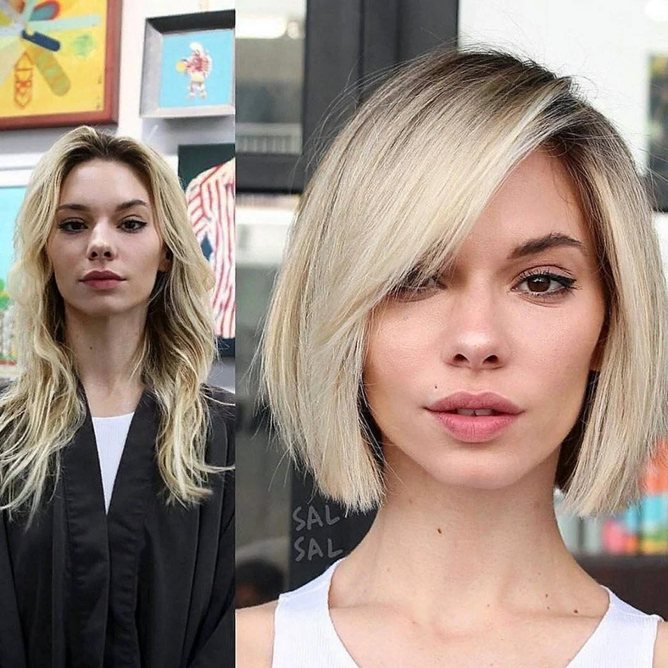 Стрижки до и после