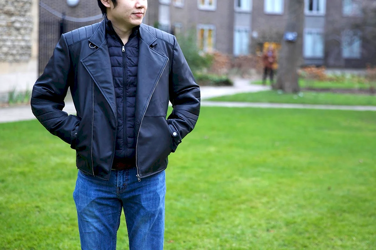 Кожаный пиджак мужской лук