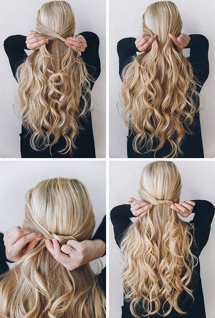 Лёгкая причёска на длинные волосы