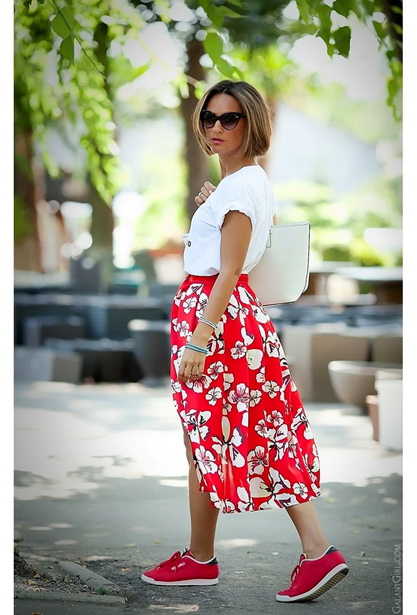 Юбка летняя в цветочек