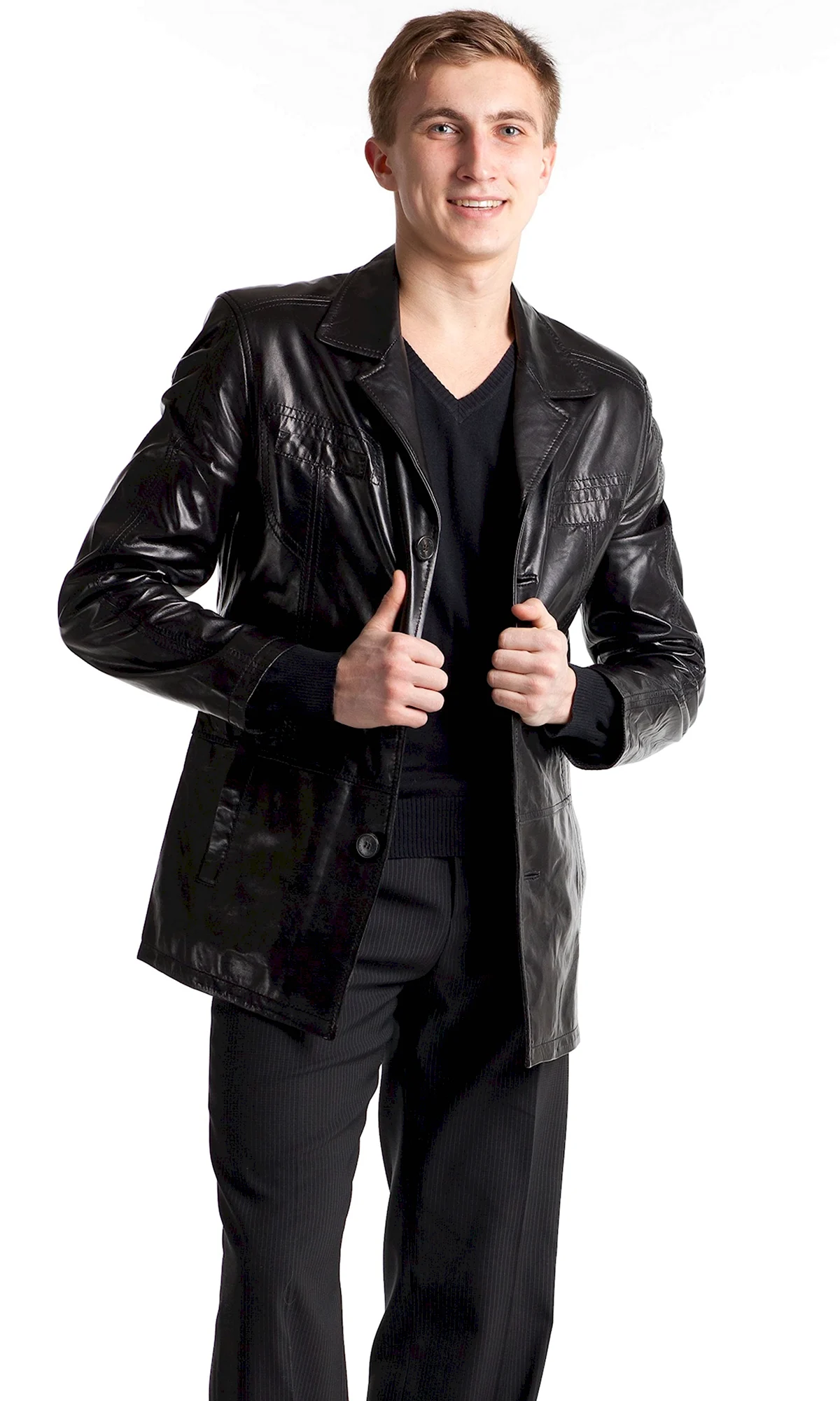 Кожаный пиджак мужской