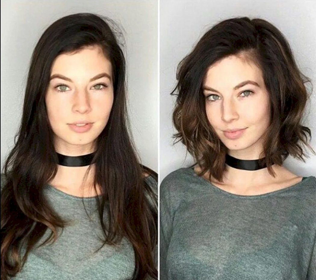 Стрижки до и после