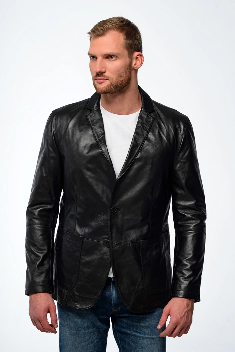 Куртка мужская кожаная классика модель 10.2.1