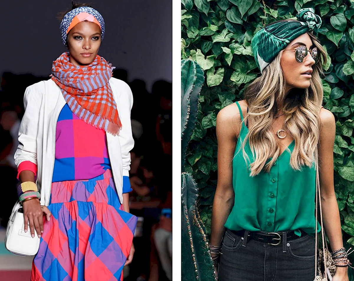 Стильные образы с платком на голове