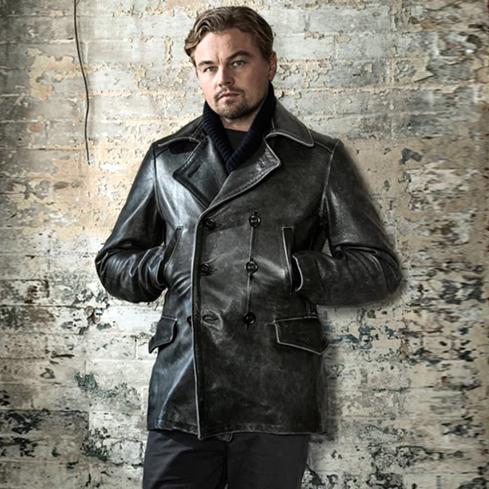 Леонардо ди Каприо в кожаной куртке