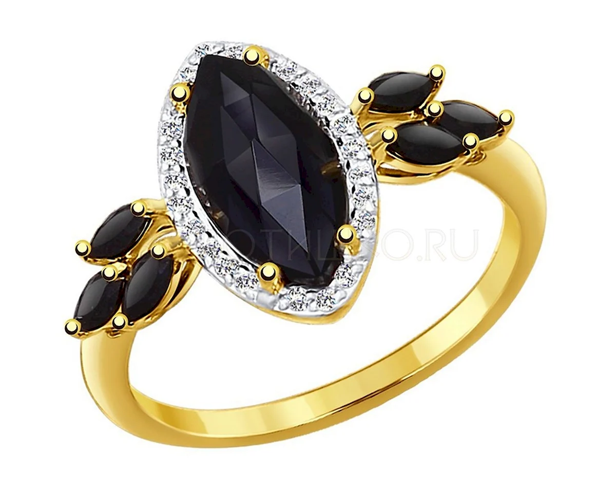 Кольцо SOKOLOV агат чёрный наношпинель