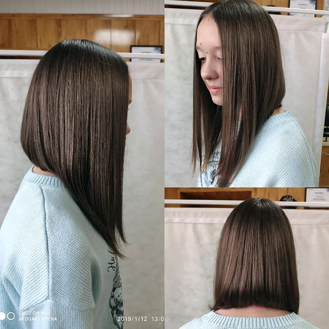 Стрижка Боб на длинные волосы до и после