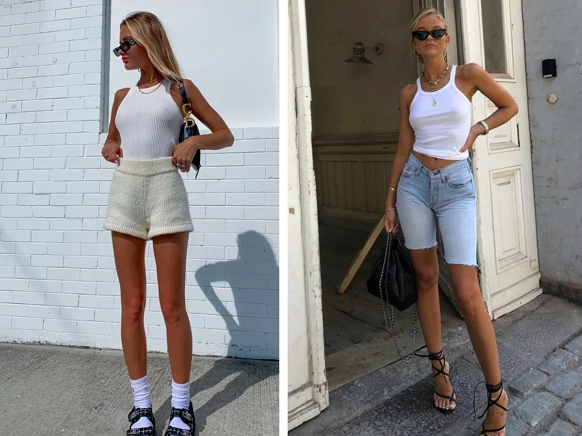 Белые облегающие шорты