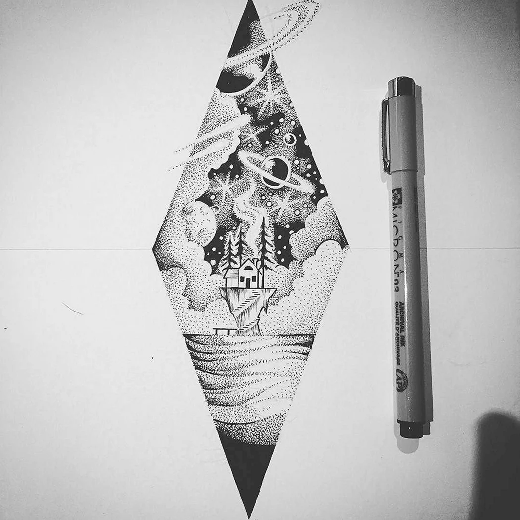 Тату космос эскизы