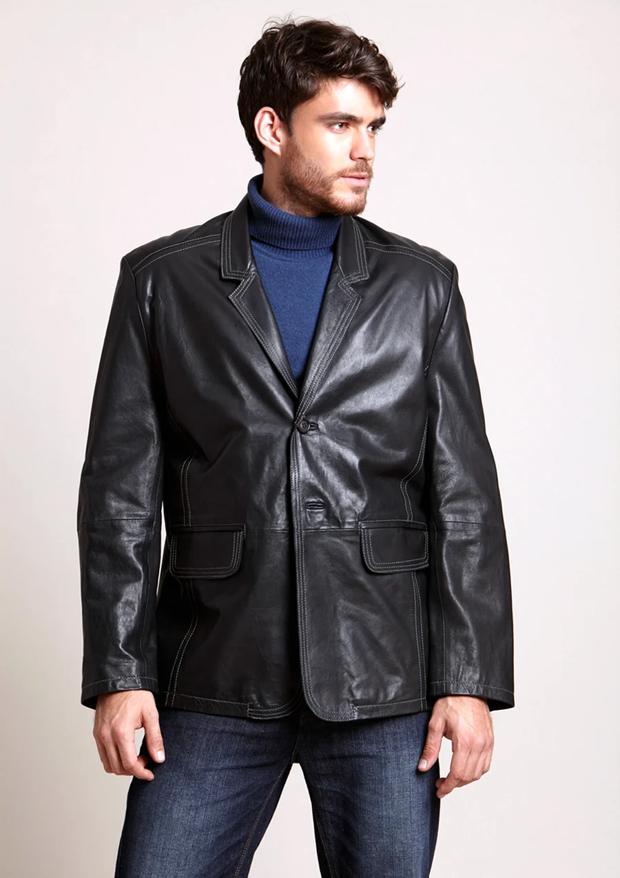 Кожаный пиджак мужской