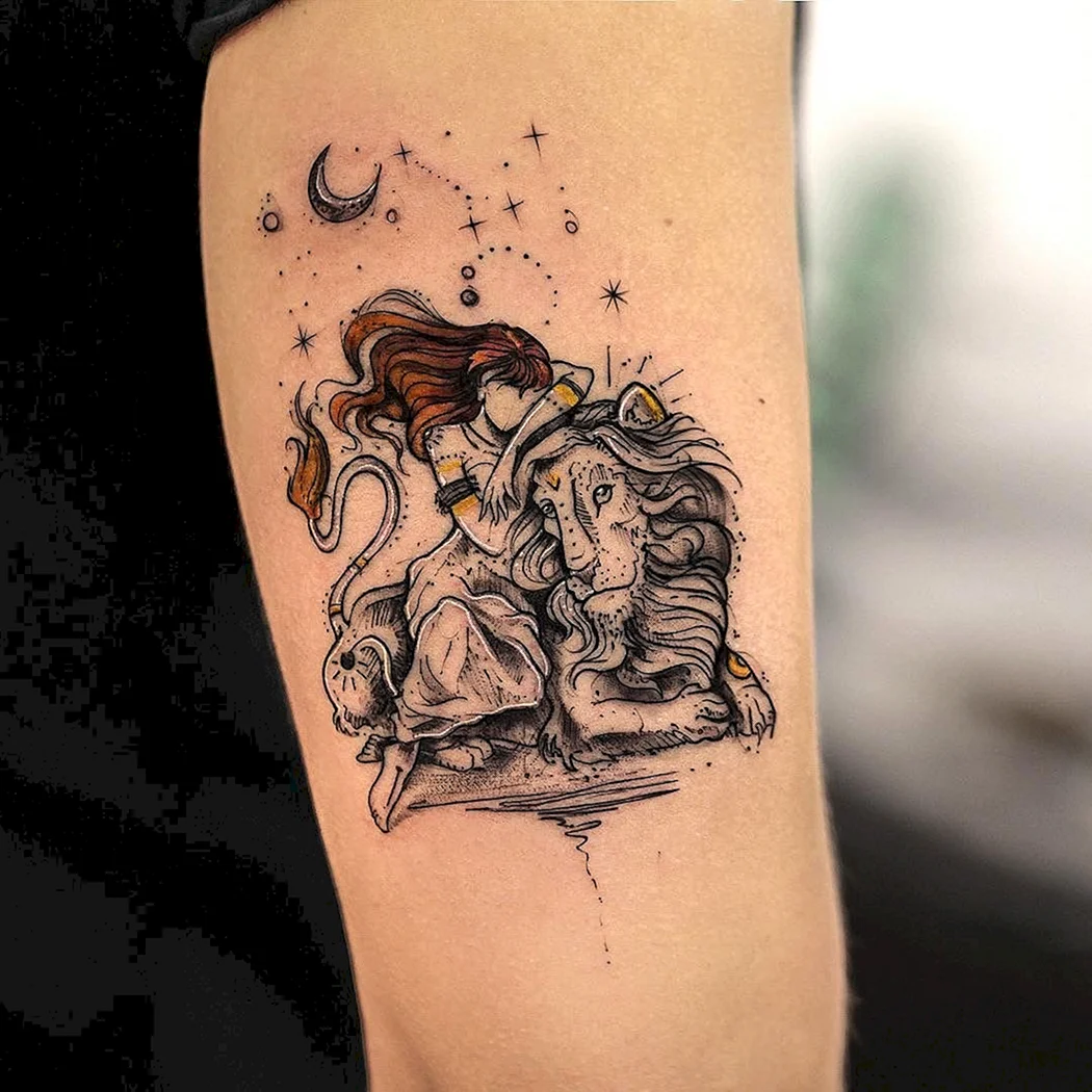 Тату знак зодиака Лев
