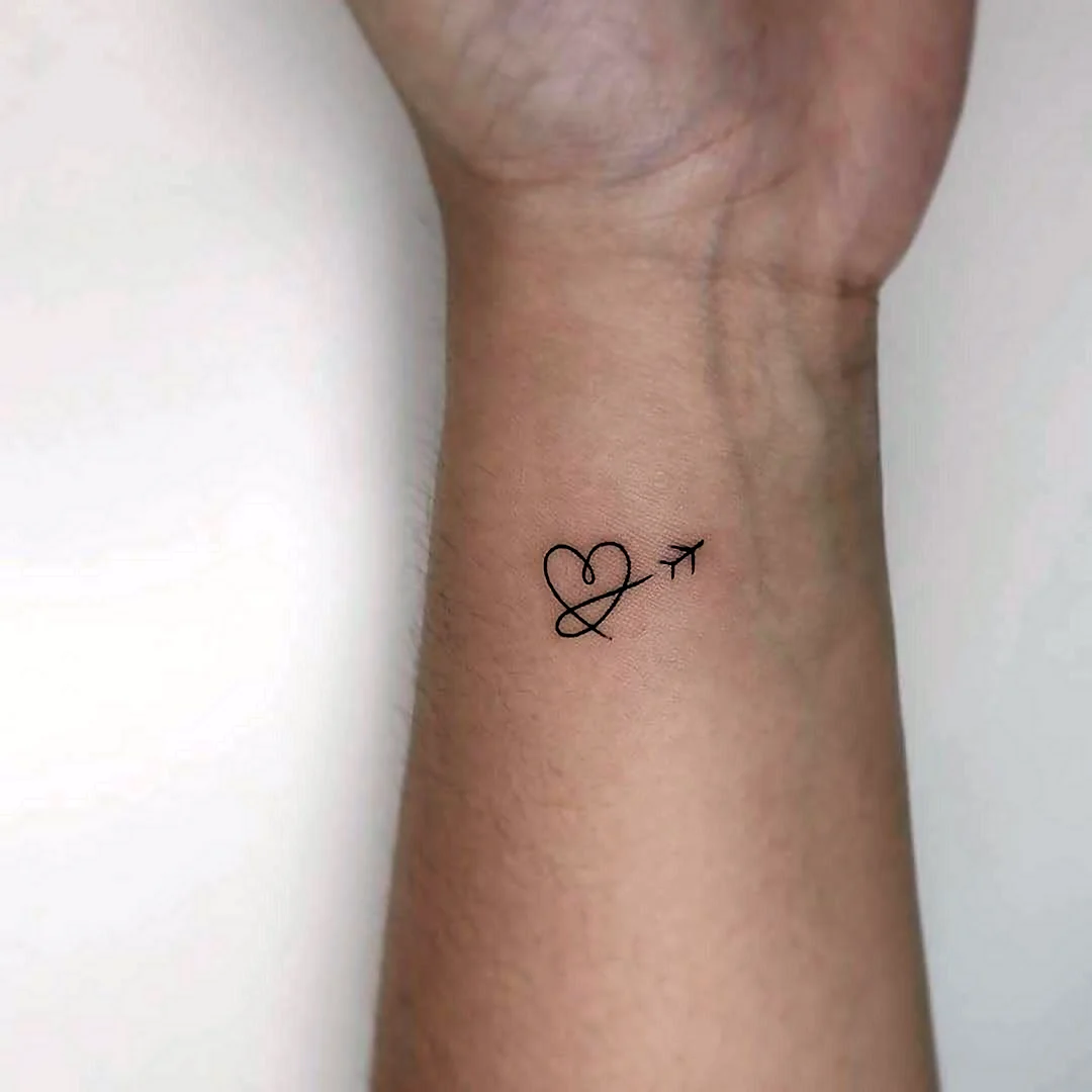 Мини тату самолет