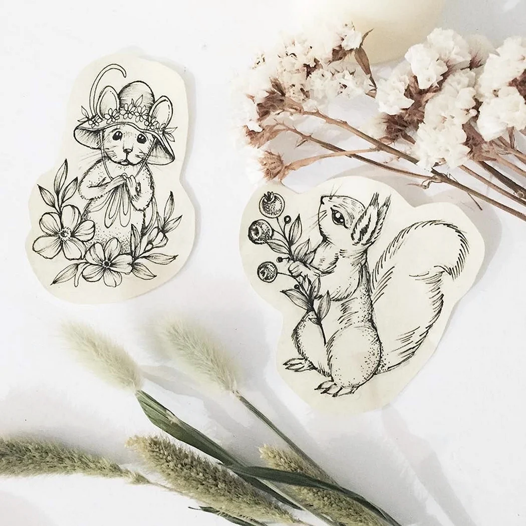 Эскиз белки тату Минимализм